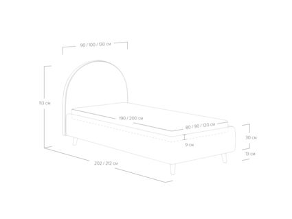 Кровать Сонум Roxy Эвита мятный 80х190