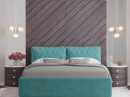 Кровать Nuvola Celeste Velutto 14 (с подъемным механизмом) 160х200