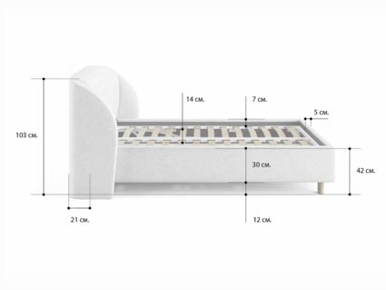 Кровать Сонум Valencia Кашемир Горчичный (с подъемным механизмом) 160х190