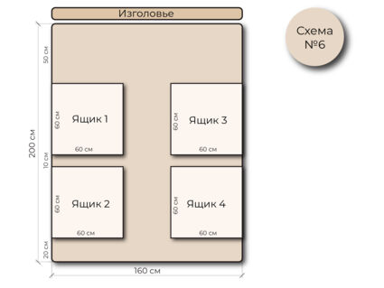 Кровать Mr.Mattress Site Box экокожа Beige 200х190