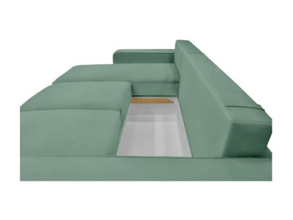 Диван Фиеста Мебель Монако с оттоманкой велюр Vivaldi 09 зеленый Длина 247 см