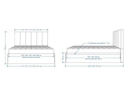 Кровать Lonax Милана велюр Dolly-2 (с подъемным механизмом) 180х195