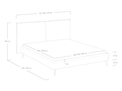 Кровать Сонум Dakota Микровелюр Кофе 140х190