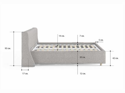 Кровать Сонум Barcelona Кашемир Горчичный (с подъемным механизмом) 160х190