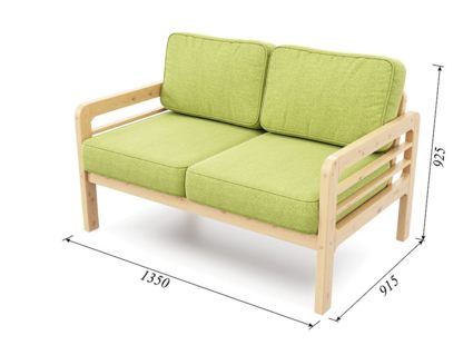 Диван Арско Бергер Мини двухместный салатовый Длина 136 см