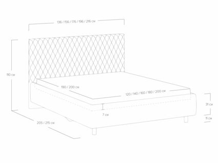 Кровать Сонум Stella Тедди синий 200х190
