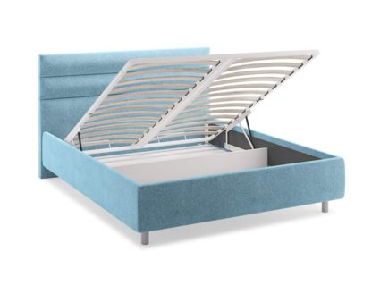 Кровать Сонум Linda Рогожка Голубой (с подъемным механизмом) 180х200