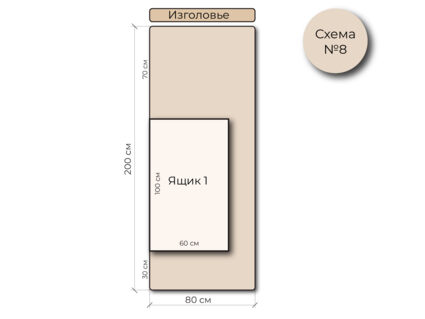Кровать Mr.Mattress Site Box экокожа Brown 200х190