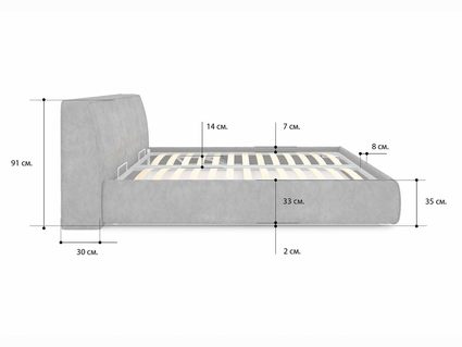 Кровать Сонум Altea Рогожка Пепельная 200х200