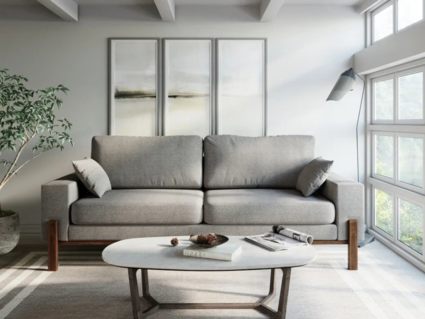 Диван Арско Хангель трехместный светло-серый Длина 195 см