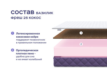 Кровать Димакс Левита + матрас Базилик Фреш 25 Кокос 1425