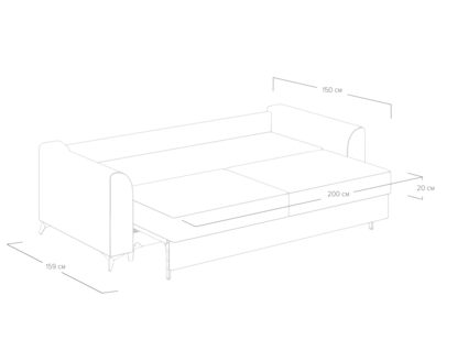 Диван Сонум Dario Рогожка голубой Длина 240 см