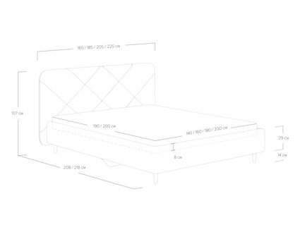 Кровать Сонум Taylor Рогожка деним 180х190