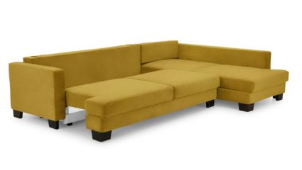Диван Фиеста Мебель Марсель угловой (большой) велюр Boska 09 горчичный