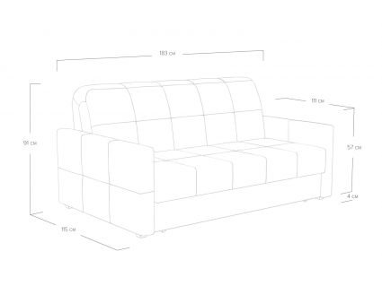 Диван Сонум Rest Рогожка деним Длина 183 см