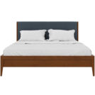 Кровать Rivi Ruby Wood Орех светлый/Рогожка Step 7 140х200